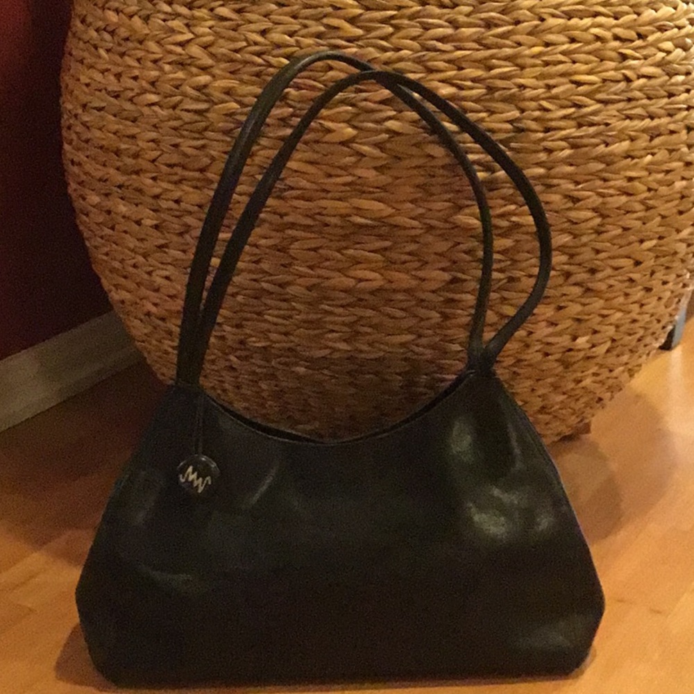 Black leather purse, Monsac